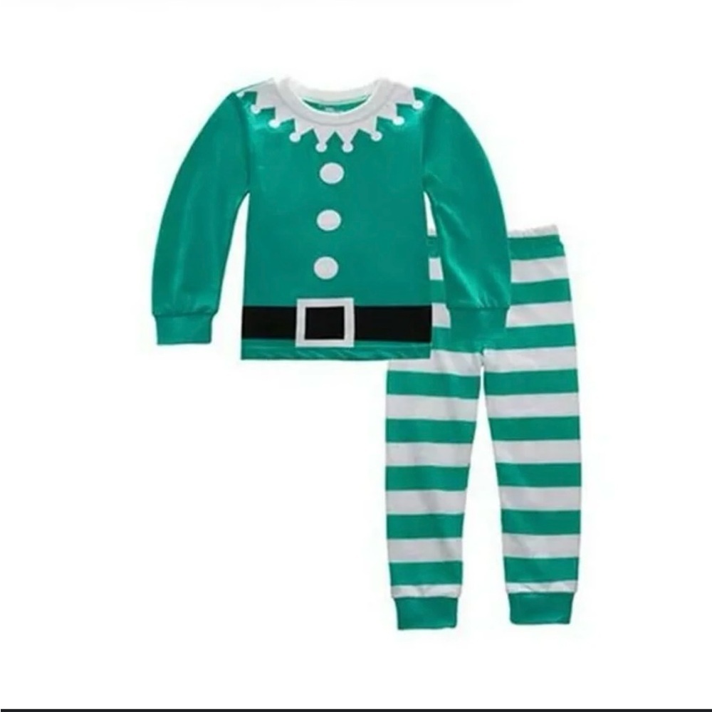 Carter's Festive Green Elf Costume girls' pajama set set of 4 pajamas for girls